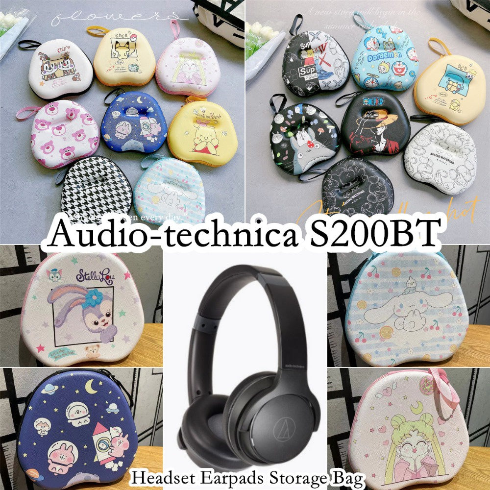 For Audio-technica S200BT Headphone Case Cartoon Creative Patterns Headset Earpads Storage Bag Casing Box