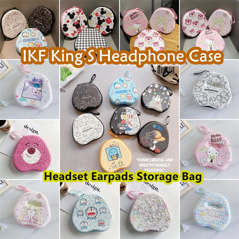 For IKF King S Headphone Case Cartoon Creative Patterns Headset Earpads Storage Bag Casing Box