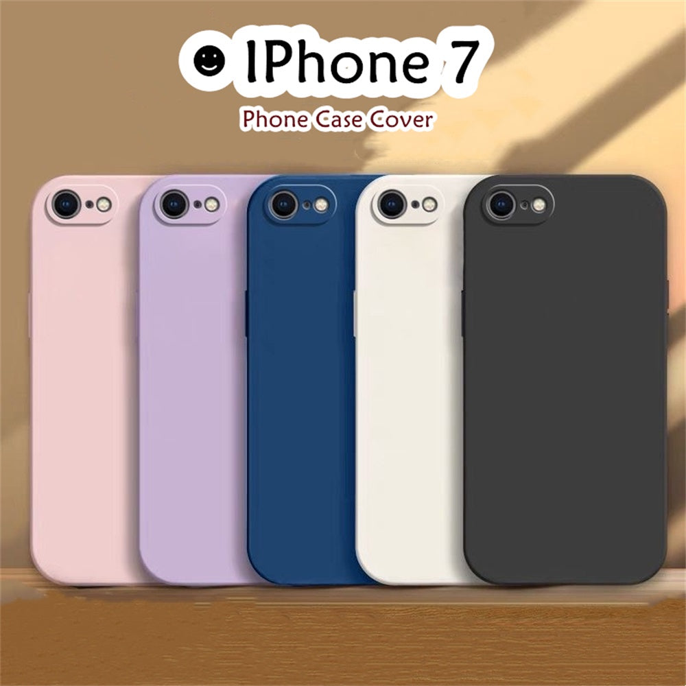 For IPhone 7 Cover Drop and wear resistant Silicone Full Case Classic Simple Solid Color Phone Case Cover