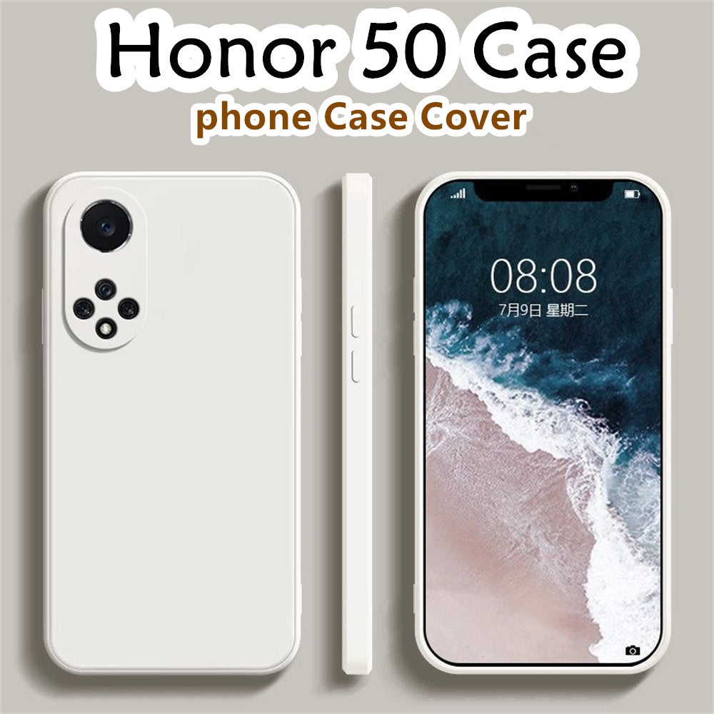 For Honor 50 Cover Drop and wear resistant Silicone Full Case Classic Simple Solid Color Phone Case Cover