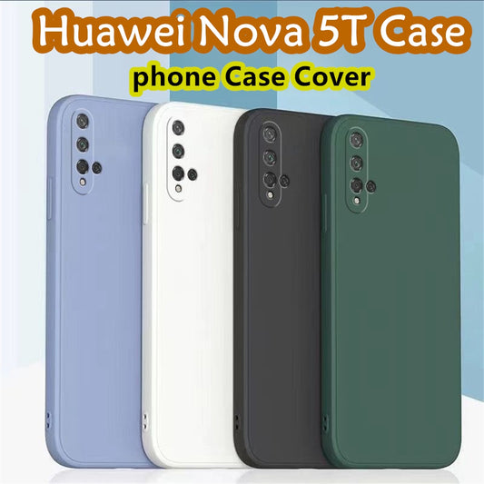 For Huawei Nova 5T Cover Drop and wear resistant Silicone Full Case Classic Simple Solid Color Phone Case Cover
