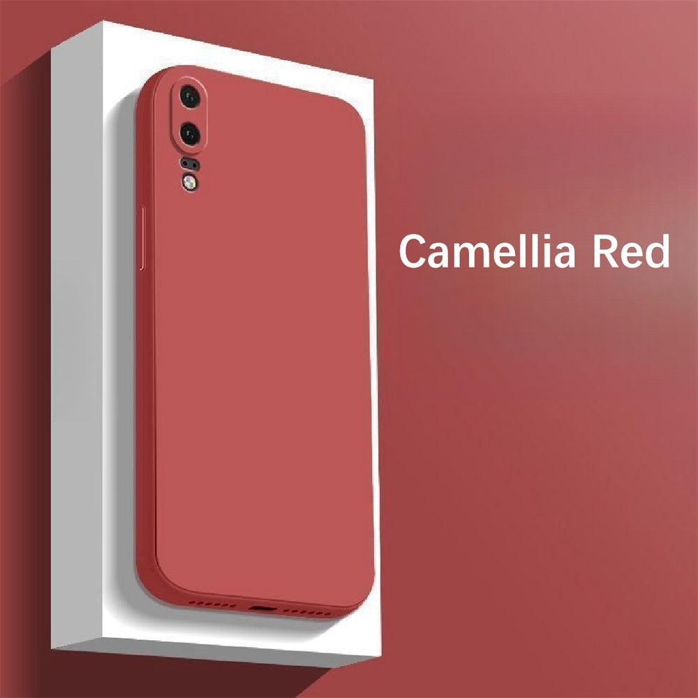 For Huawei P20 Cover Drop and wear resistant Silicone Full Case Classic Simple Solid Color Phone Case Cover