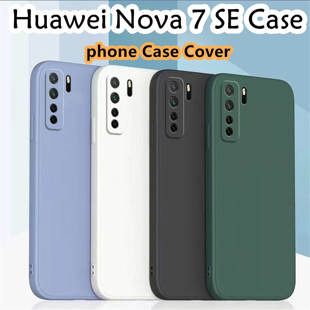For Huawei Nova 7 SE Cover Drop and wear resistant Silicone Full Case Classic Simple Solid Color Phone Case Cover