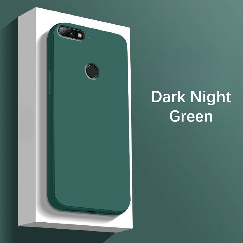 For Huawei Enjoy 8 Cover Drop and wear resistant Silicone Full Case Classic Simple Solid Color Phone Case Cover