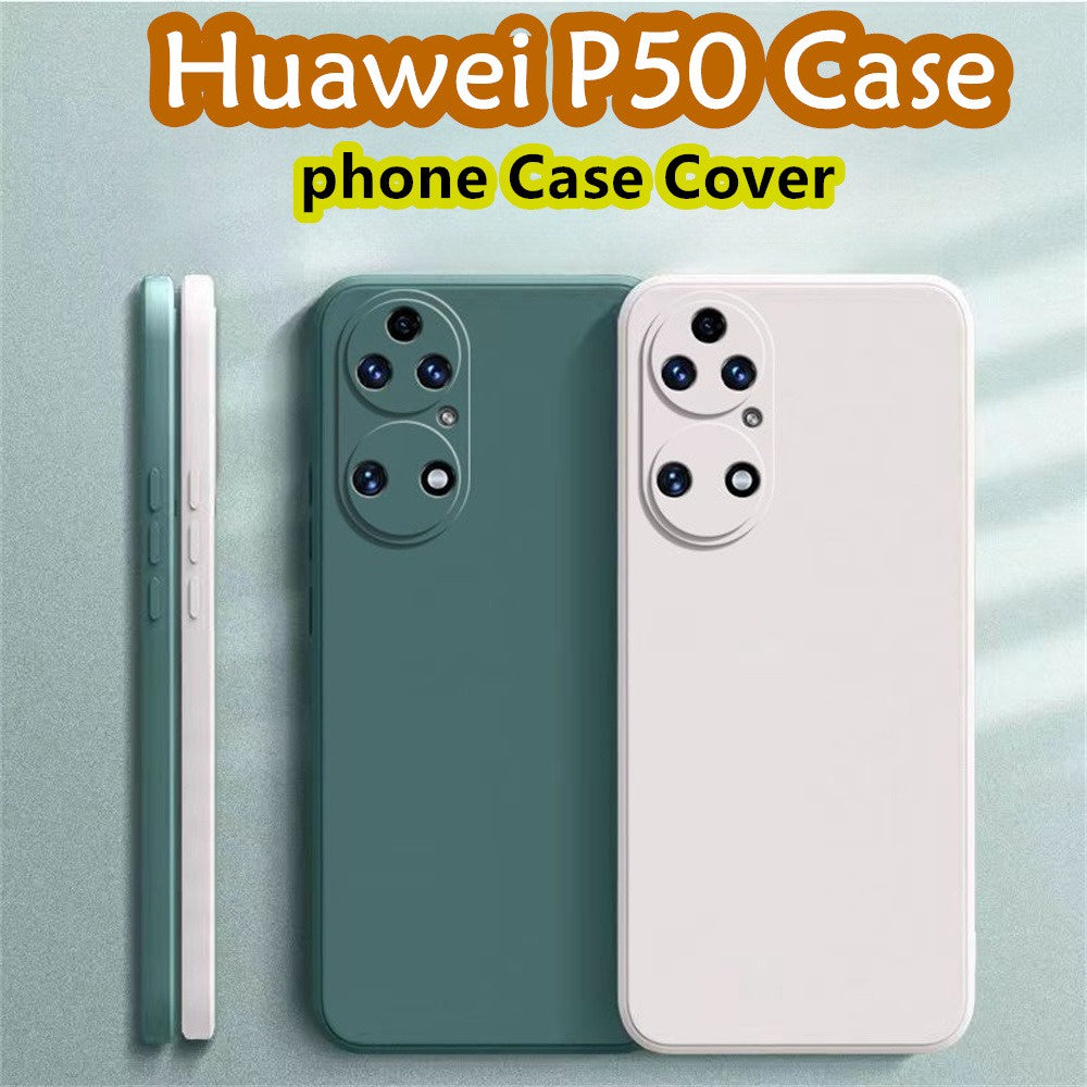For Huawei P50 Cover Drop and wear resistant Silicone Full Case Classic Simple Solid Color Phone Case Cover