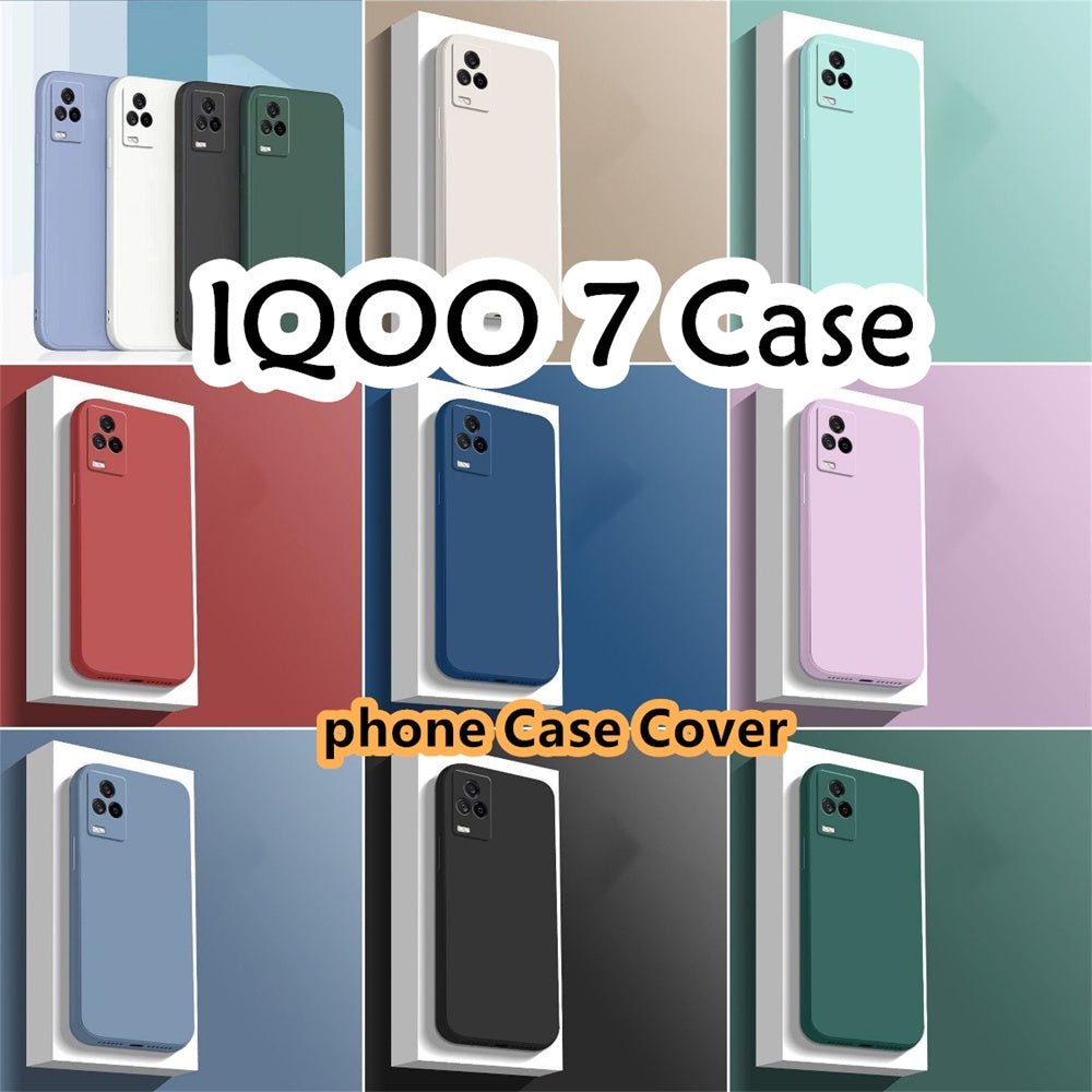 For IQOO 7 Cover Drop and wear resistant Silicone Full Case Classic Simple Solid Color Phone Case Cover