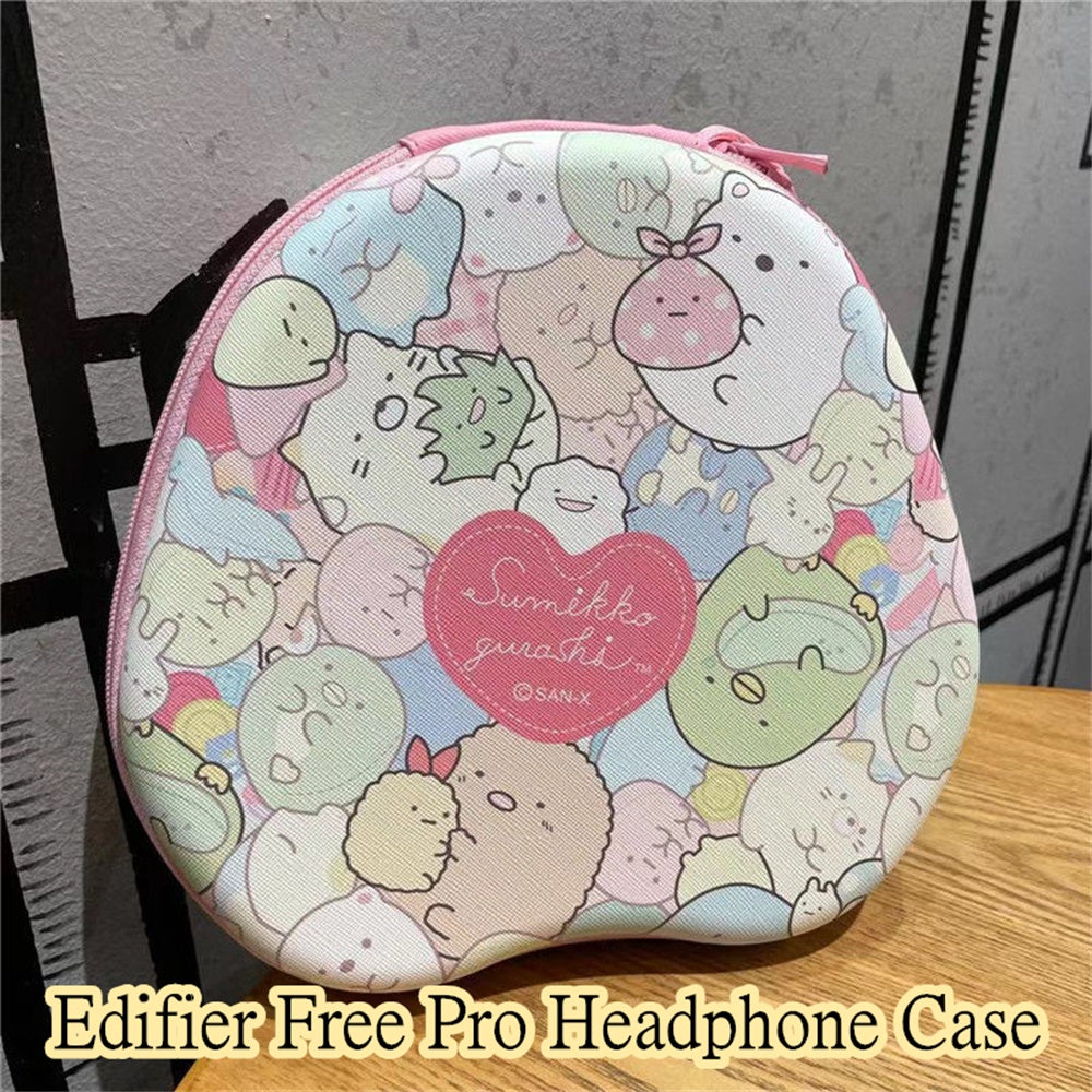For Edifier Free Pro Headphone Case Cartoon Creative Patterns Headset Earpads Storage Bag Casing Box