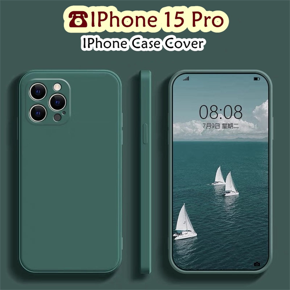 For IPhone 15 Pro Cover Drop and wear resistant Silicone Full Case Classic Simple Solid Color Phone Case Cover