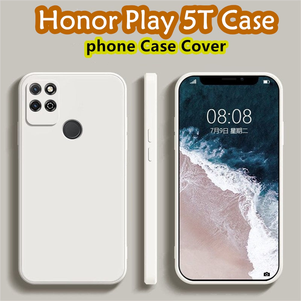 For Honor Play 5T Cover Drop and wear resistant Silicone Full Case Classic Simple Solid Color Phone Case Cover
