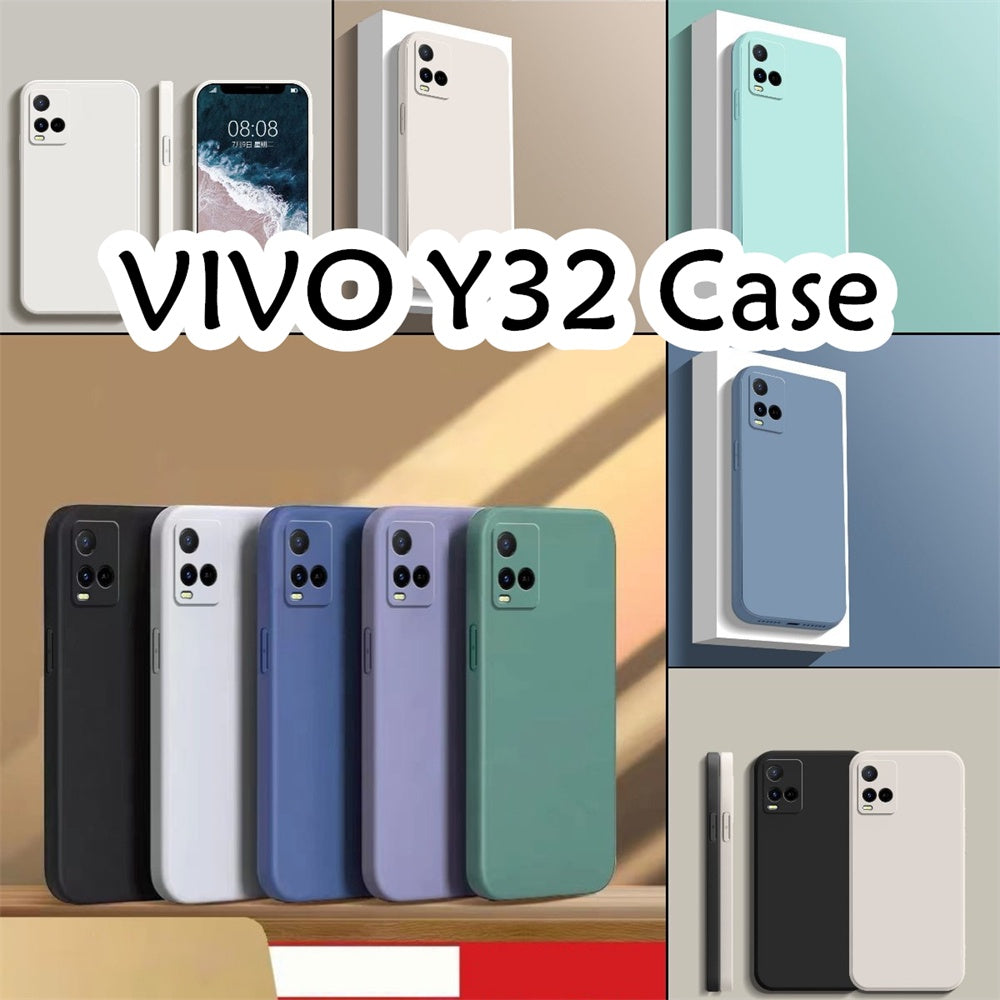 For VIVO Y32 Cover Drop and wear resistant Silicone Full Case Classic Simple Solid Color Phone Case Cover