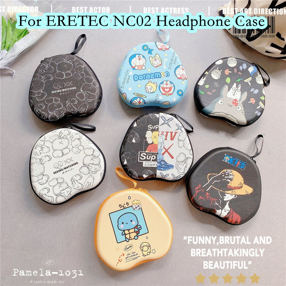 For ERETEC NC02 Headphone Case Cartoon Creative Patterns Headset Earpads Storage Bag Casing Box
