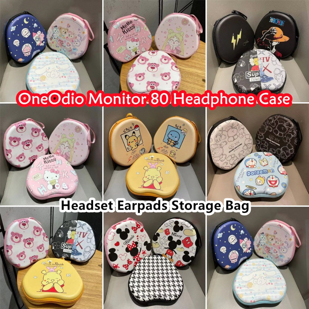For OneOdio Monitor 80 Headphone Case Cartoon Creative Patterns Headset Earpads Storage Bag Casing Box