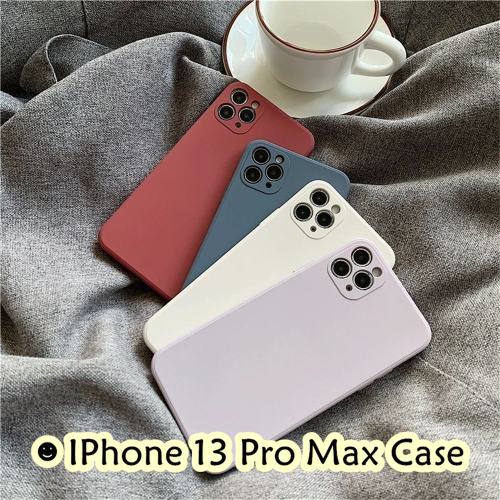 For IPhone 13 Pro Max Cover Drop and wear resistant Silicone Full Case Classic Simple Solid Color Phone Case Cover