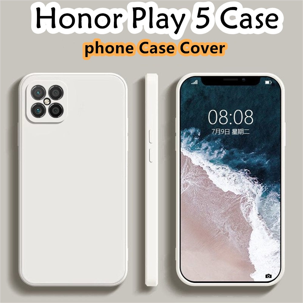 For Honor Play 5 Cover Drop and wear resistant Silicone Full Case Classic Simple Solid Color Phone Case Cover