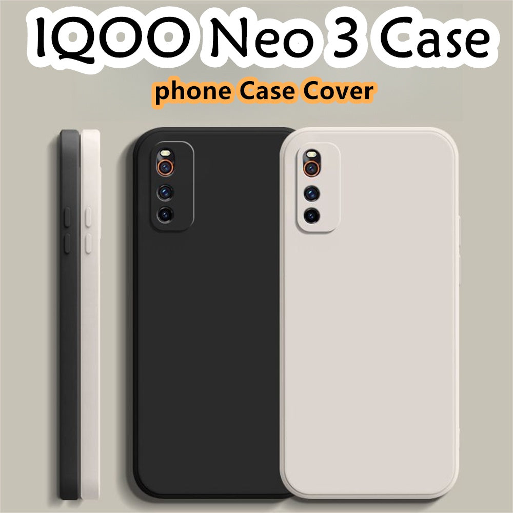 For IQOO Neo 3 Cover Drop and wear resistant Silicone Full Case Classic Simple Solid Color Phone Case Cover