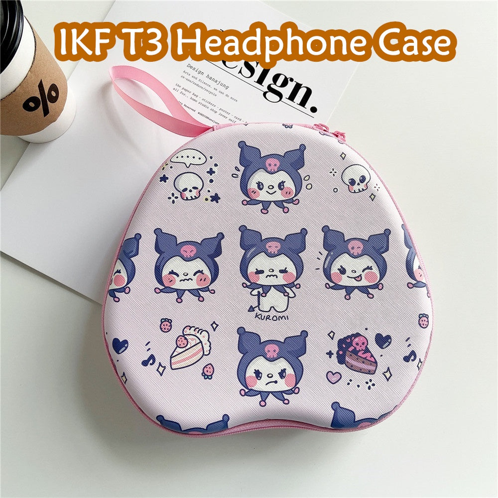 For IKF T3 Headphone Case Cartoon Creative Patterns Headset Earpads Storage Bag Casing Box