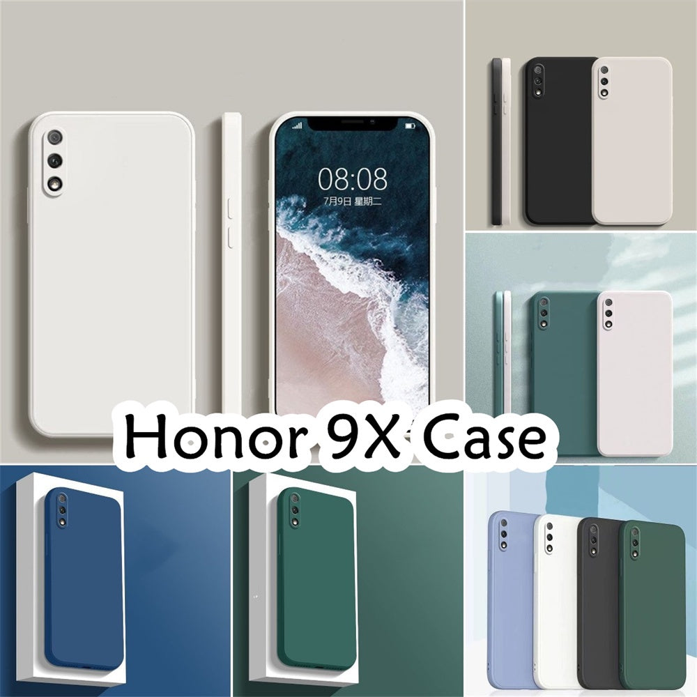 For Honor 9X Cover Drop and wear resistant Silicone Full Case Classic Simple Solid Color Phone Case Cover