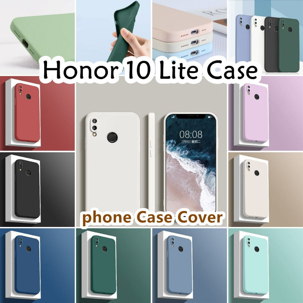 For Honor 10 Lite Cover Drop and wear resistant Silicone Full Case Classic Simple Solid Color Phone Case Cover