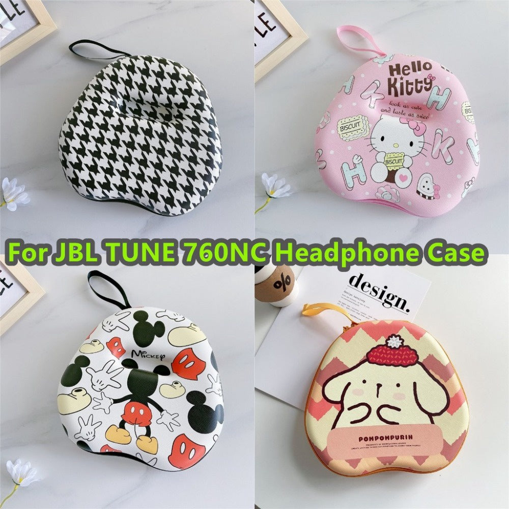 For JBL TUNE 760NC Headphone Case Cartoon Creative Patterns Headset Earpads Storage Bag Casing Box