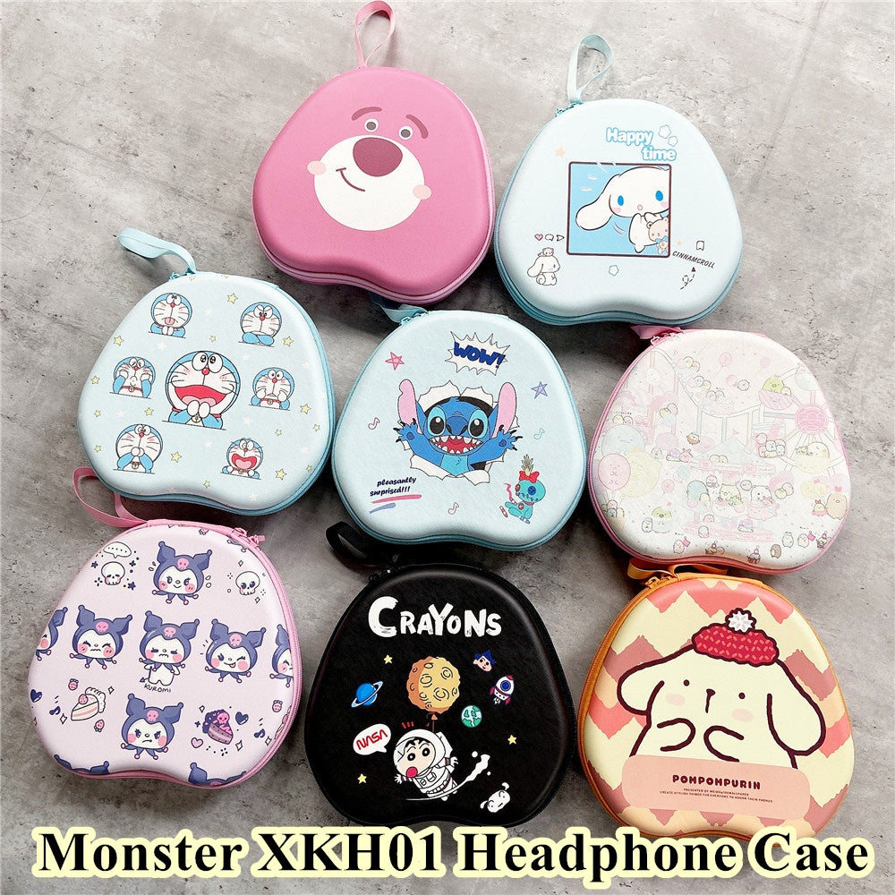 For Monster XKH01 Headphone Case Cartoon Creative Patterns Headset Earpads Storage Bag Casing Box