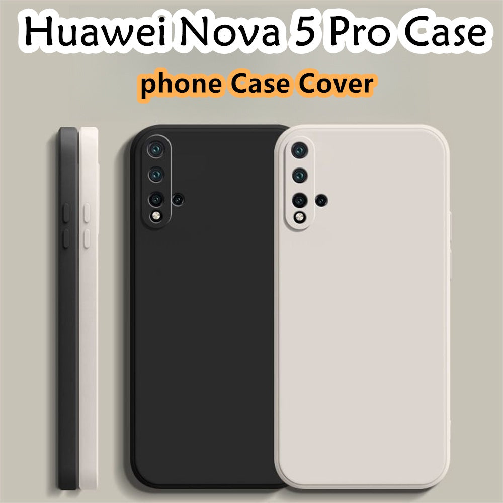 For Huawei Nova 5 Pro Cover Drop and wear resistant Silicone Full Case Classic Simple Solid Color Phone Case Cover