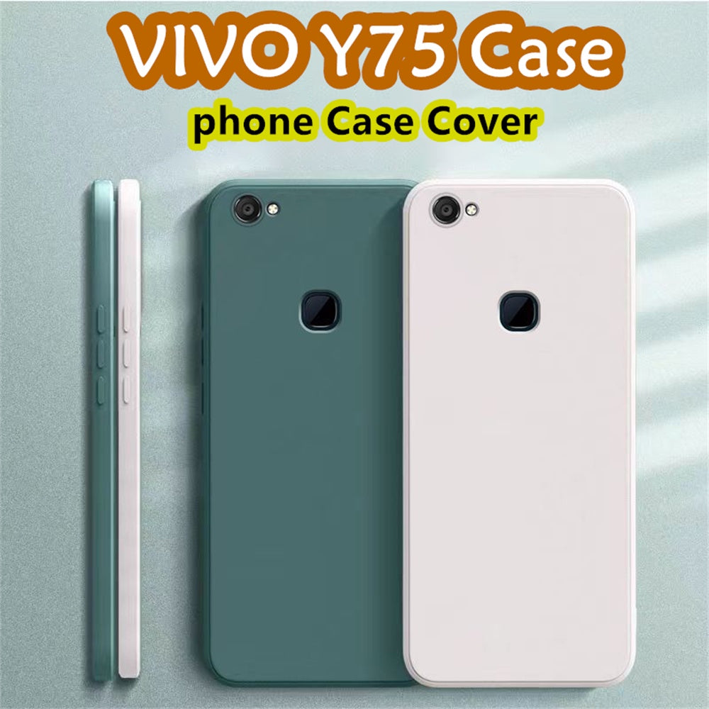For VIVO Y75 Cover Drop and wear resistant Silicone Full Case Classic Simple Solid Color Phone Case Cover