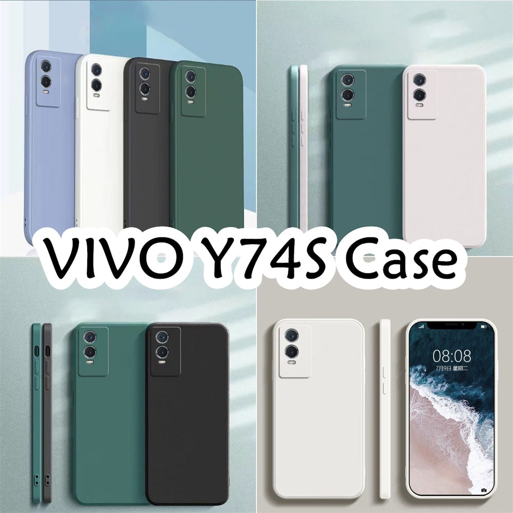 For VIVO Y74S Cover Drop and wear resistant Silicone Full Case Classic Simple Solid Color Phone Case Cover