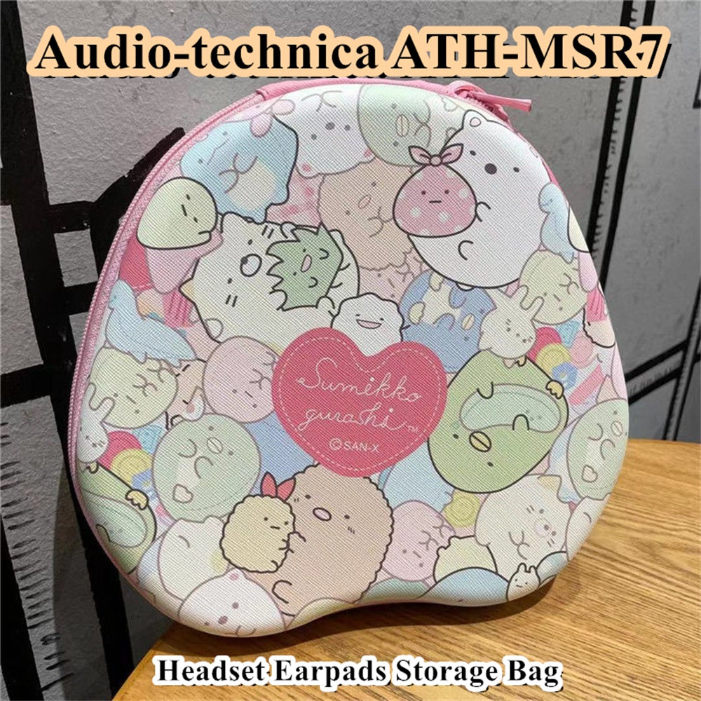 For Audio-technica ATH-MSR7 Headphone Case Cartoon Creative Patterns Headset Earpads Storage Bag Casing Box