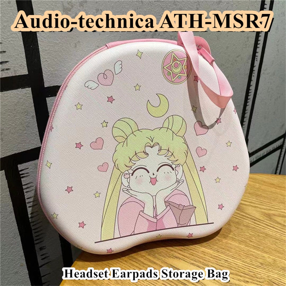 For Audio-technica ATH-MSR7 Headphone Case Cartoon Creative Patterns Headset Earpads Storage Bag Casing Box