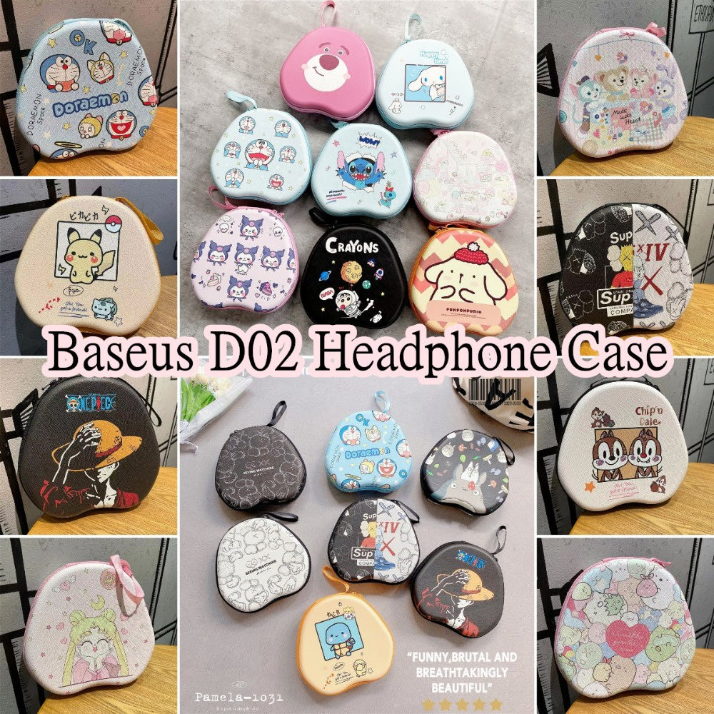 For Baseus D02 Headphone Case Cartoon Creative Patterns Headset Earpads Storage Bag Casing Box