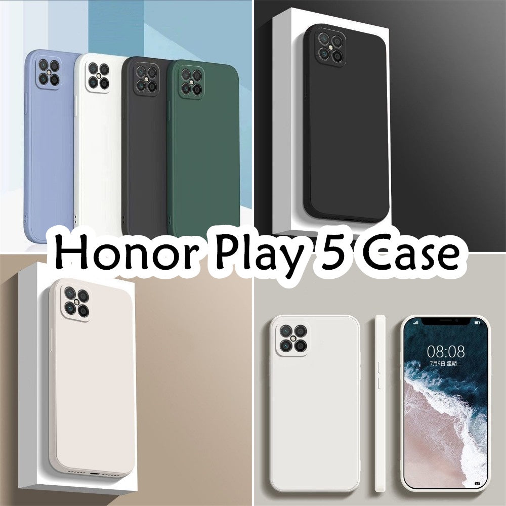 For Honor Play 5 Cover Drop and wear resistant Silicone Full Case Classic Simple Solid Color Phone Case Cover