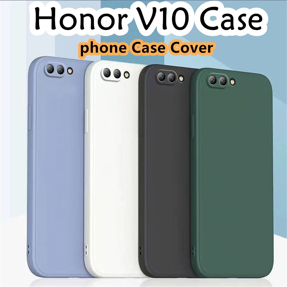 For Honor V10 Cover Drop and wear resistant Silicone Full Case Classic Simple Solid Color Phone Case Cover