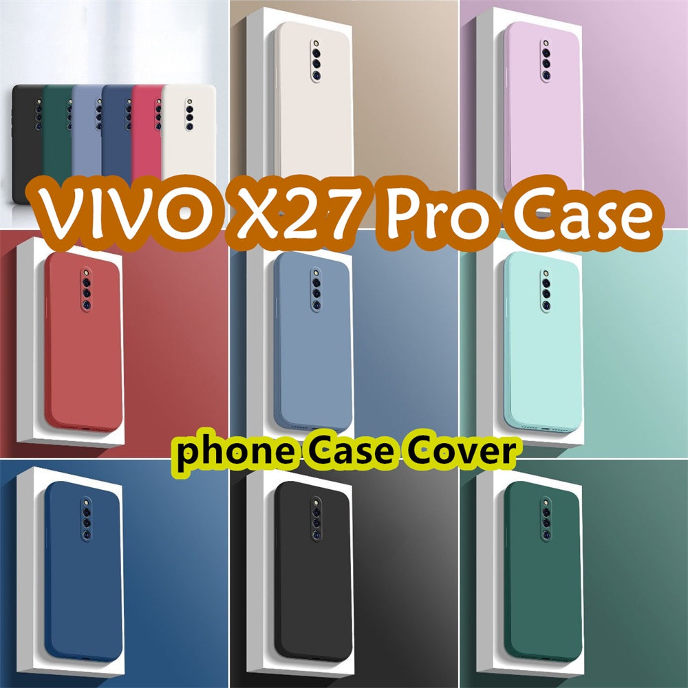 For VIVO X27 Pro Cover Drop and wear resistant Silicone Full Case Classic Simple Solid Color Phone Case Cover