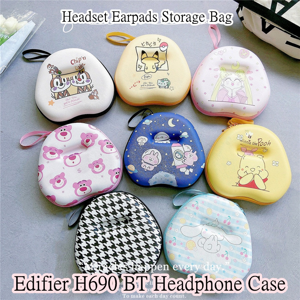 For Edifier H690 BT Headphone Case Cartoon Creative Patterns Headset Earpads Storage Bag Casing Box