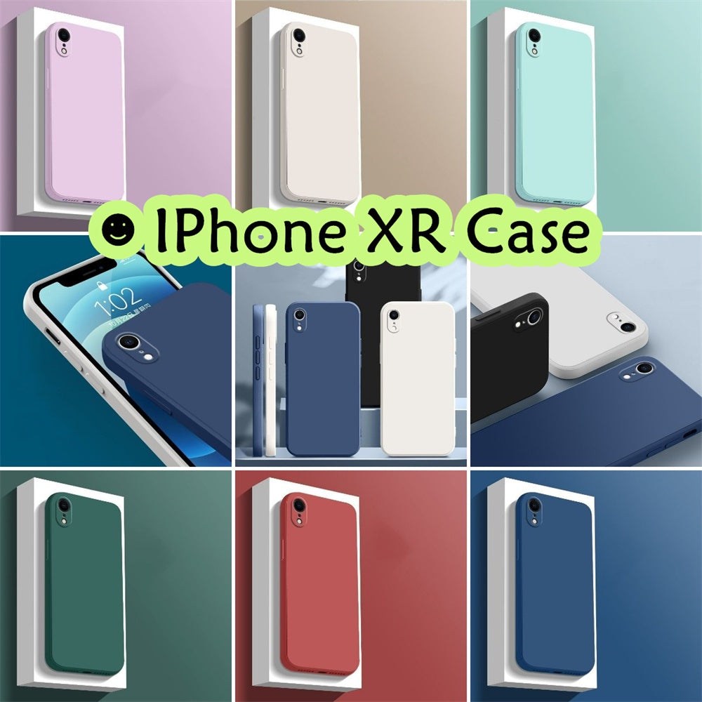 For IPhone XR Cover Drop and wear resistant Silicone Full Case Classic Simple Solid Color Phone Case Cover