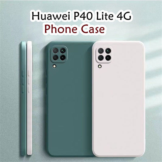 For Huawei P40 Lite 4G Cover Drop and wear resistant Silicone Full Case Classic Simple Solid Color Phone Case Cover