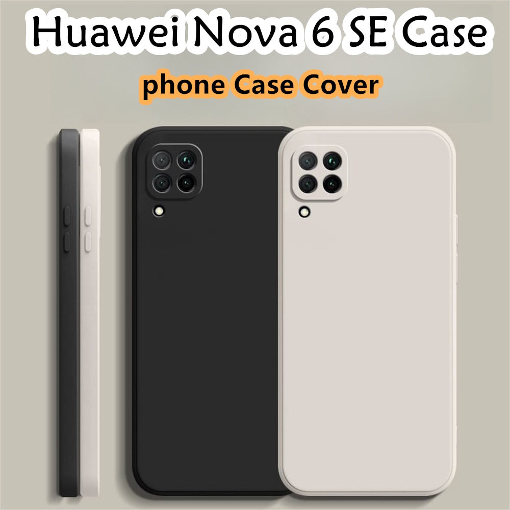 For Huawei Nova 6 SE Cover Drop and wear resistant Silicone Full Case Classic Simple Solid Color Phone Case Cover