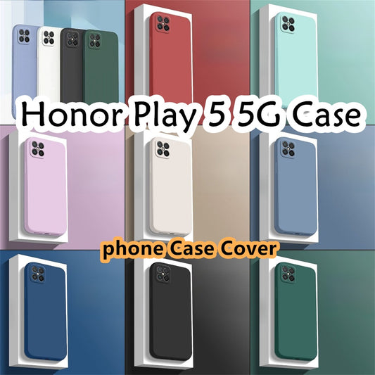 For Honor Play 5 5G Cover Drop and wear resistant Silicone Full Case Classic Simple Solid Color Phone Case Cover