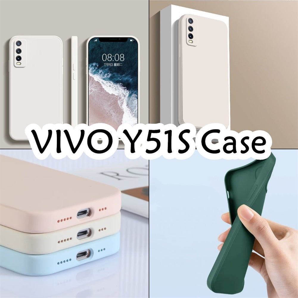 For VIVO Y51S Cover Drop and wear resistant Silicone Full Case Classic Simple Solid Color Phone Case Cover