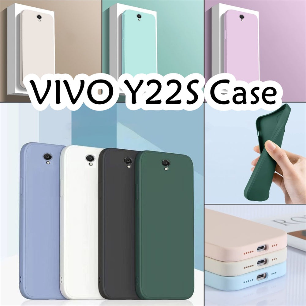 For VIVO Y22S Cover Drop and wear resistant Silicone Full Case Classic Simple Solid Color Phone Case Cover