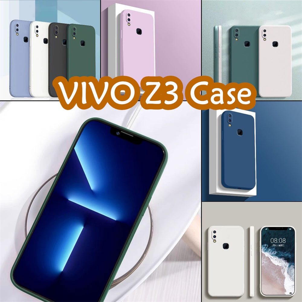 For VIVO Z3 Cover Drop and wear resistant Silicone Full Case Classic Simple Solid Color Phone Case Cover