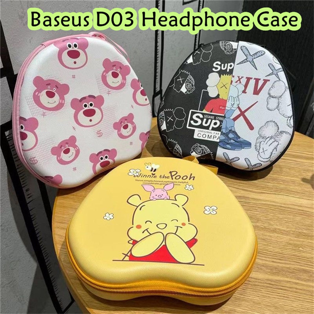 For Baseus D03 Headphone Case Cartoon Creative Patterns Headset Earpads Storage Bag Casing Box