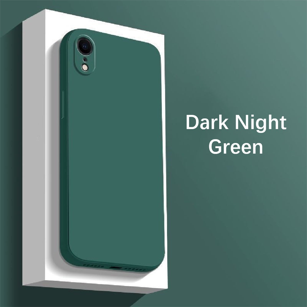 For IPhone XR Cover Drop and wear resistant Silicone Full Case Classic Simple Solid Color Phone Case Cover
