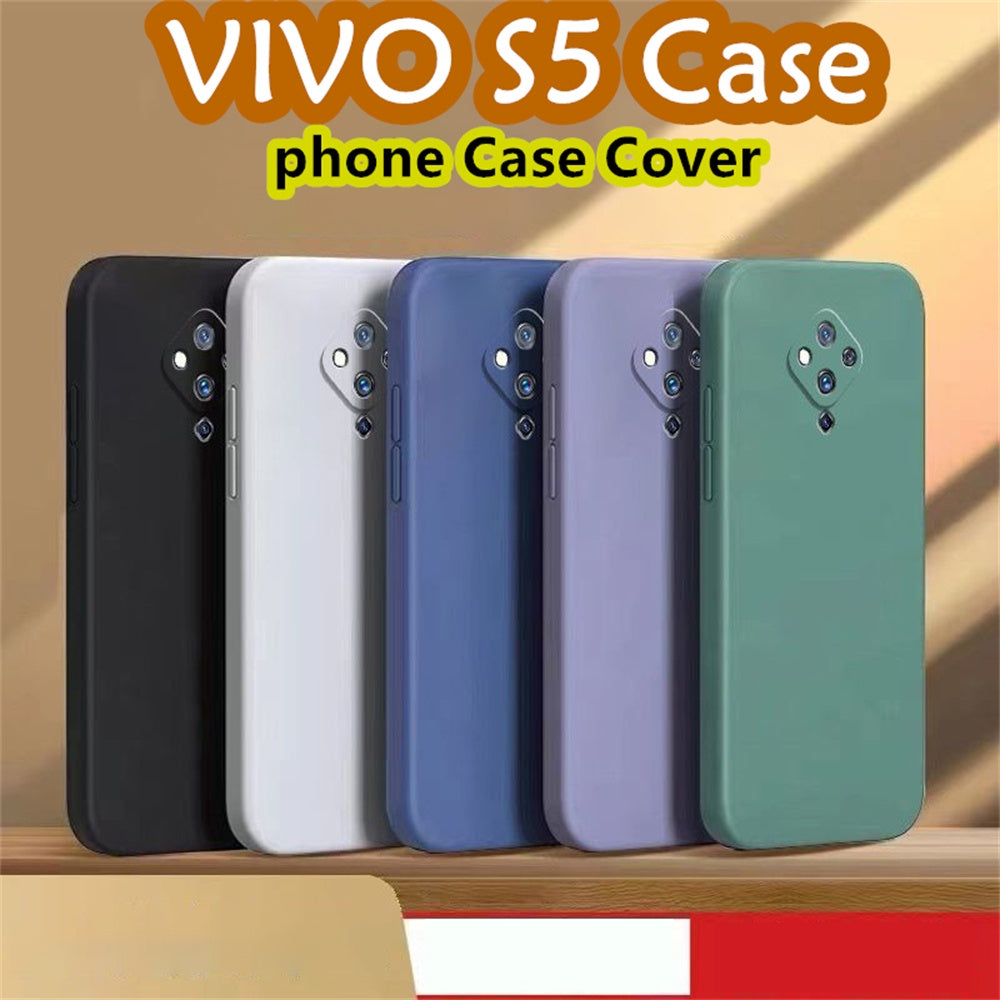 For VIVO S5 Cover Drop and wear resistant Silicone Full Case Classic Simple Solid Color Phone Case Cover