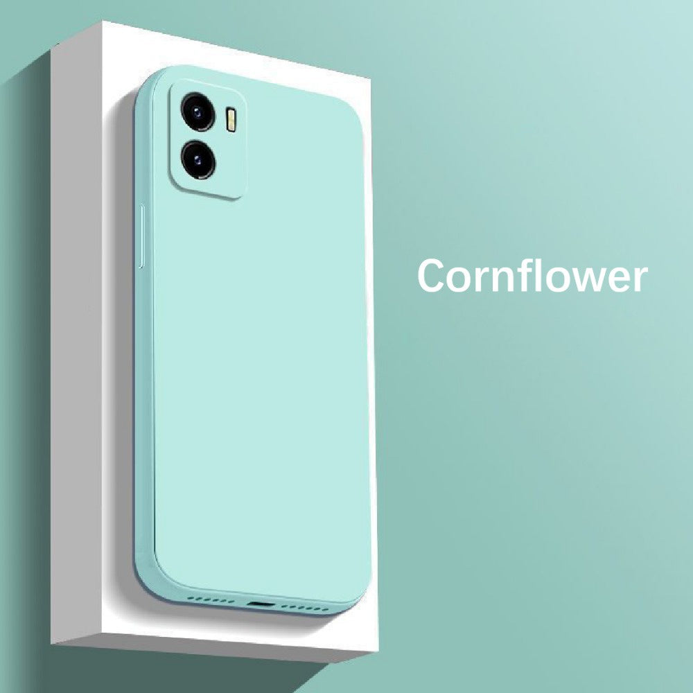 For VIVO Y15S Cover Drop and wear resistant Silicone Full Case Classic Simple Solid Color Phone Case Cover