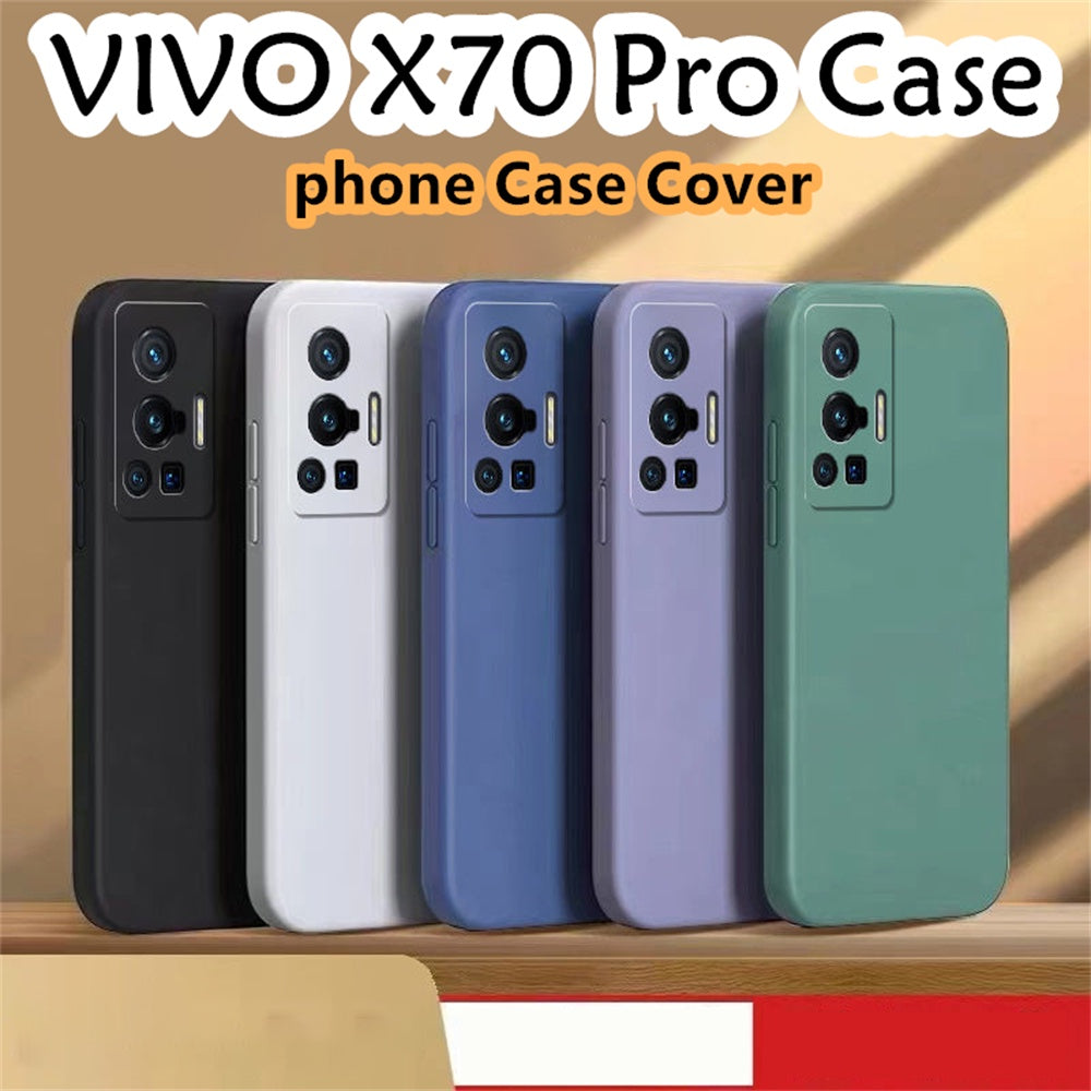 For VIVO X70 Pro Cover Drop and wear resistant Silicone Full Case Classic Simple Solid Color Phone Case Cover