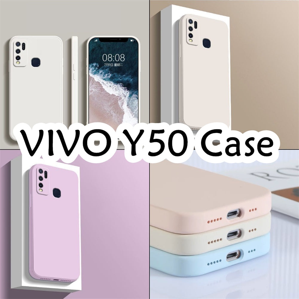 For VIVO Y50 Cover Drop and wear resistant Silicone Full Case Classic Simple Solid Color Phone Case Cover