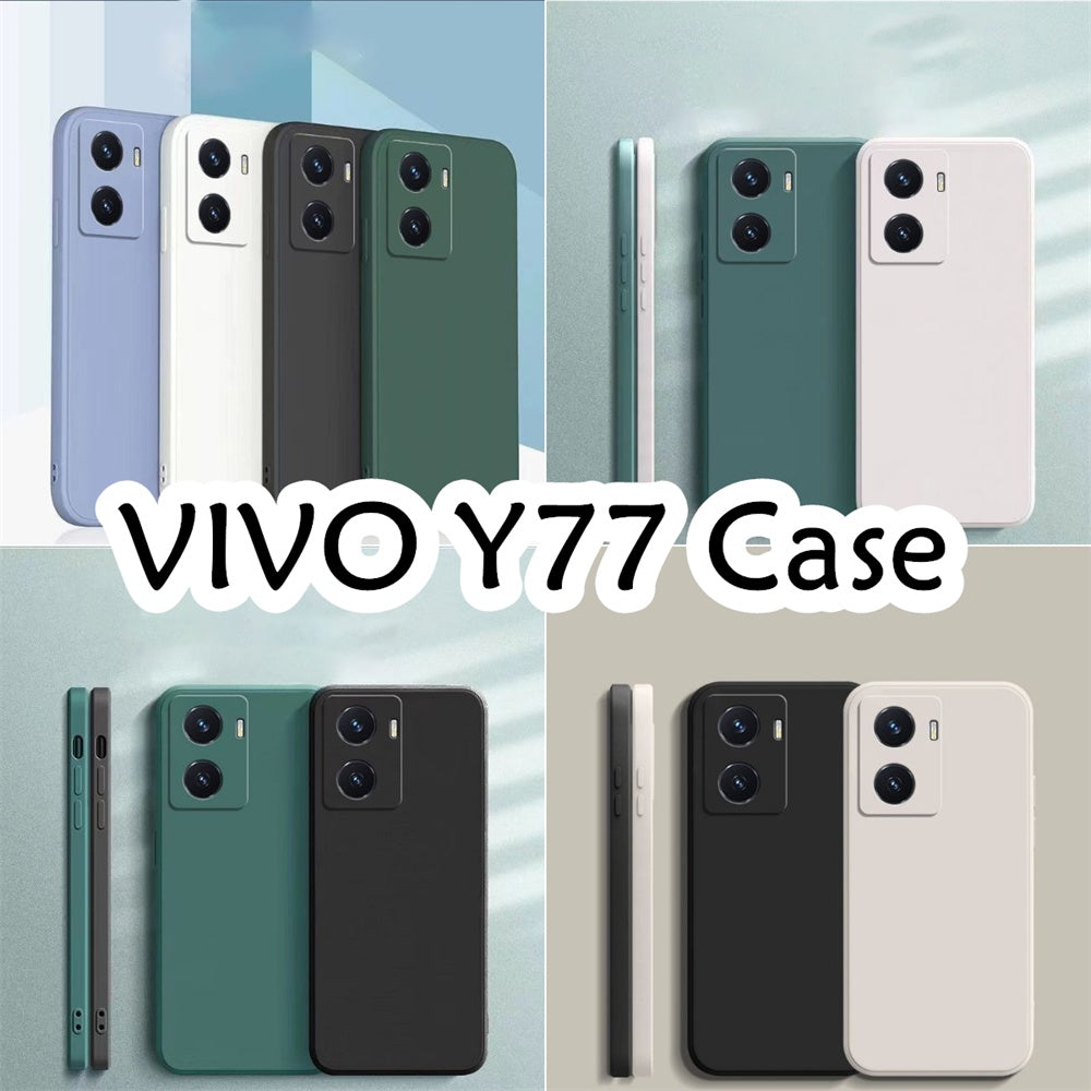 For VIVO Y77 Cover Drop and wear resistant Silicone Full Case Classic Simple Solid Color Phone Case Cover