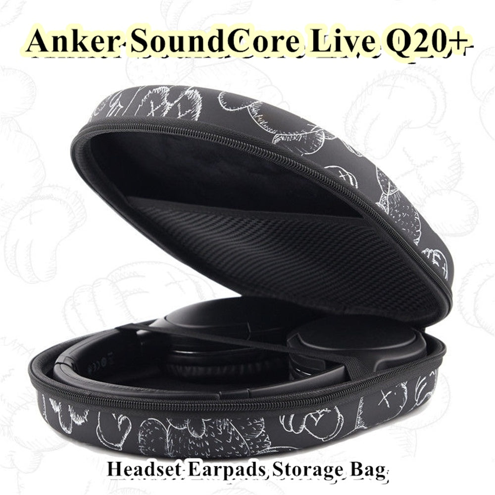 For Anker SoundCore Live Q20+ Headphone Case Cartoon Creative Patterns Headset Earpads Storage Bag Casing Box