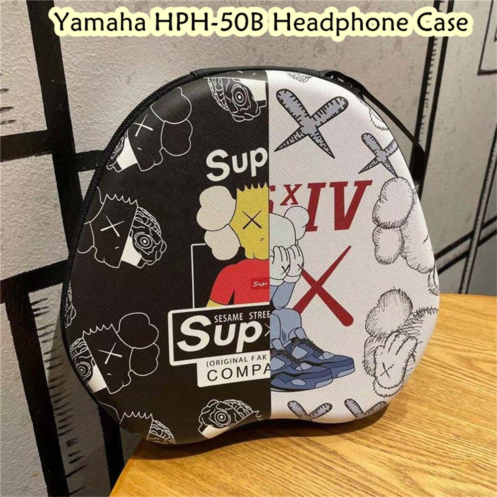 For Yamaha HPH-50B Headphone Case Cartoon Creative Patterns Headset Earpads Storage Bag Casing Box